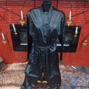 Elegant Black Satin Robe
